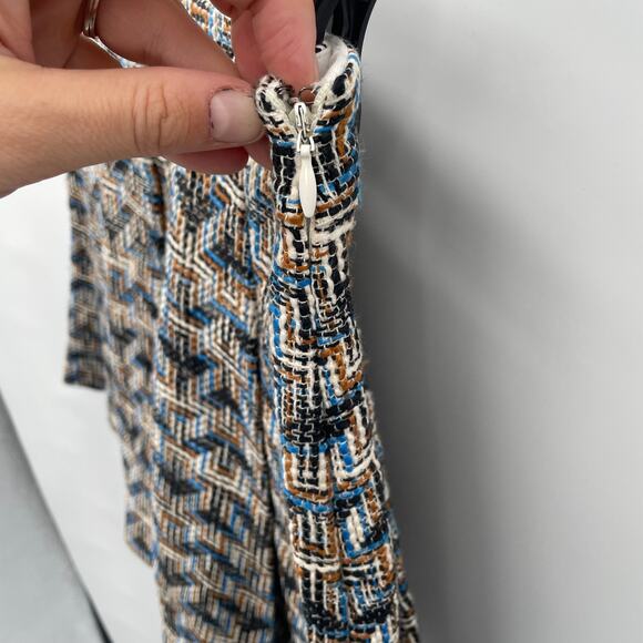 10 Crosby Derek Lam GEOMETRIC-TWEED BOX-PLEAT SKIRT // 0 - Picture 6 of 12